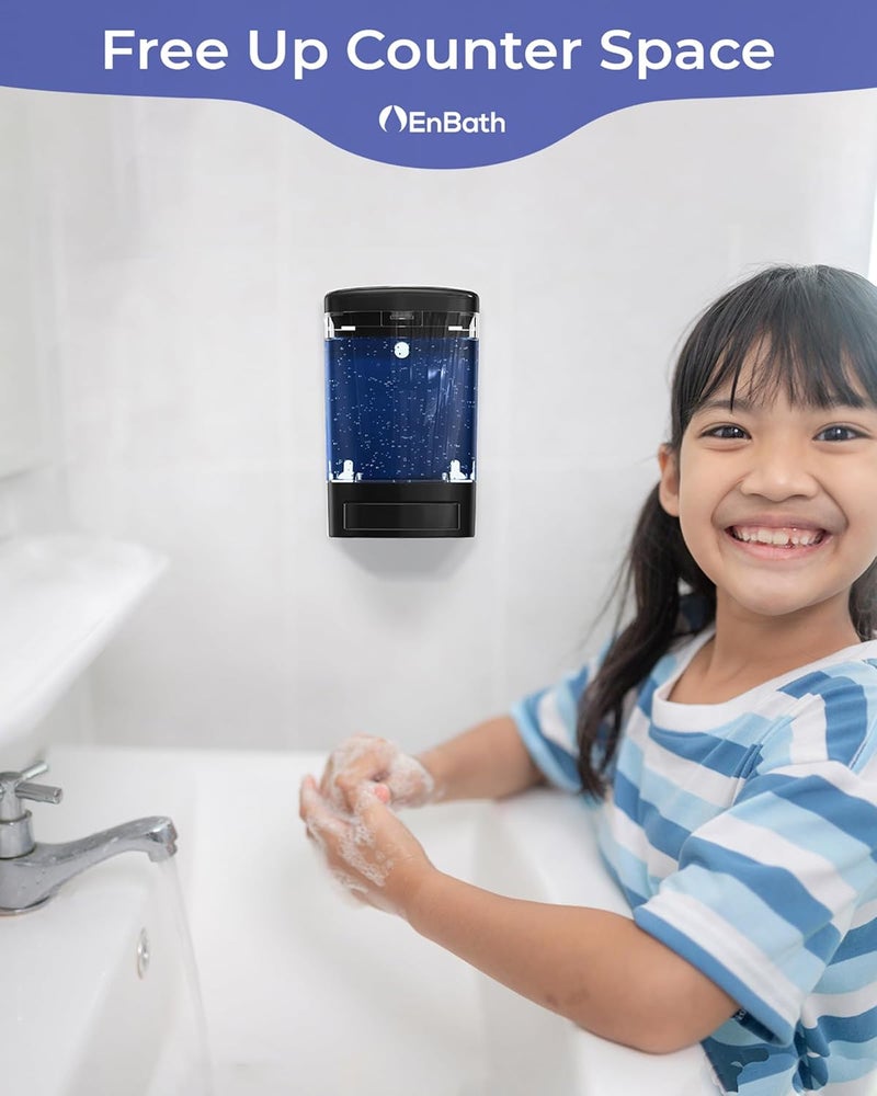 EnBath Commercial Soap Dispenser Wall Mount for Bathroom (2-Pack), Wall Mounted Hand Soap/Sanitizer Dispenser for Home or Business (Black), by - Image 4